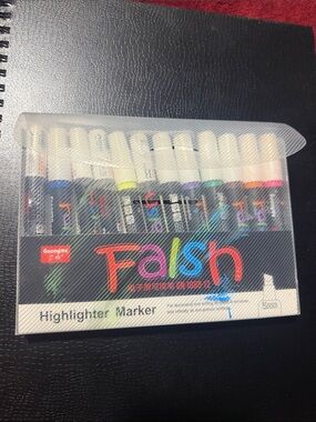 Ash Neon Highlighter Marker Pack - Yellow, Blue, Pink, Green, Orange, Purple